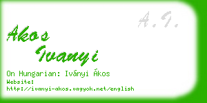 akos ivanyi business card